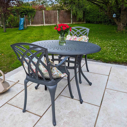 Daisie Table 2 Seater Set - Slate Grey