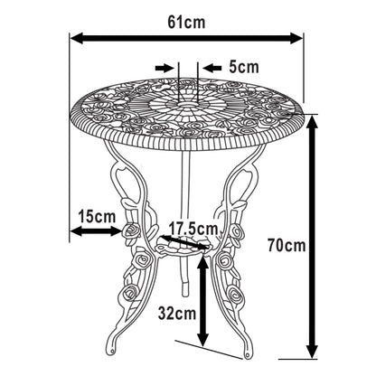 London Rose Table Only - White