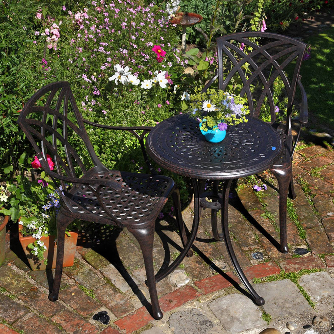 Ella Bistro Table 2 Seater Set - Antique Bronze