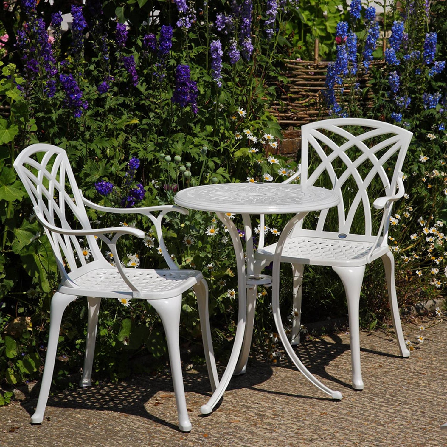 Ella Bistro Table 2 Seater Set - White