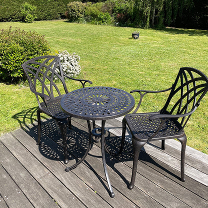 Eve Bistro Table 2 Seater Set - Antique Bronze