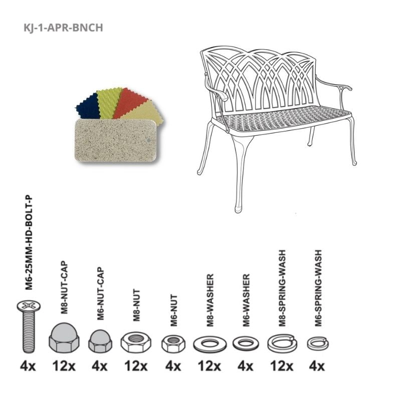 Set Of Fixings For April Bench Kingjoy SS