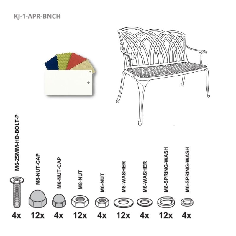 Set Of Fixings For April Bench Kingjoy - White