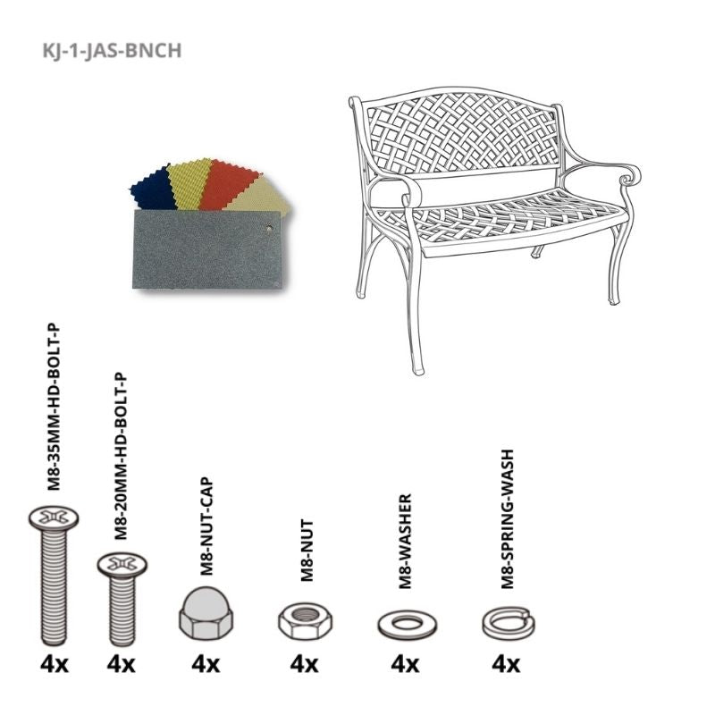 Set Of Fixings For Jasmine Bench Kingjoy - Slate