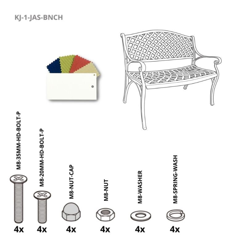 Set Of Fixings For Jasmine Bench Kingjoy - White