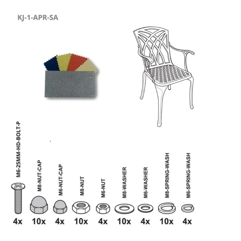 Set Of Fixings For April / Rose / Emma Chair Kingjoy - Slate