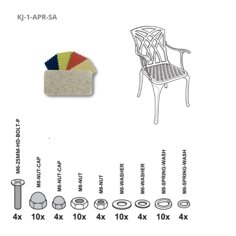 Set Of Fixings For April / Rose / Emma Chair Kingjoy SS