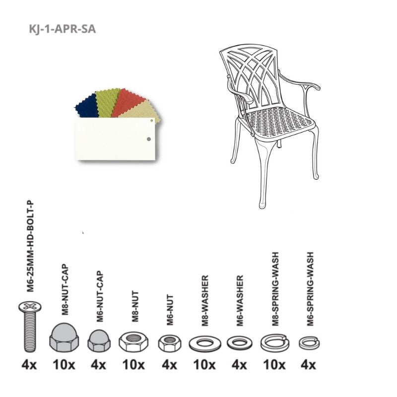 Set Of Fixings For April / Rose / Emma Chair Kingjoy - White