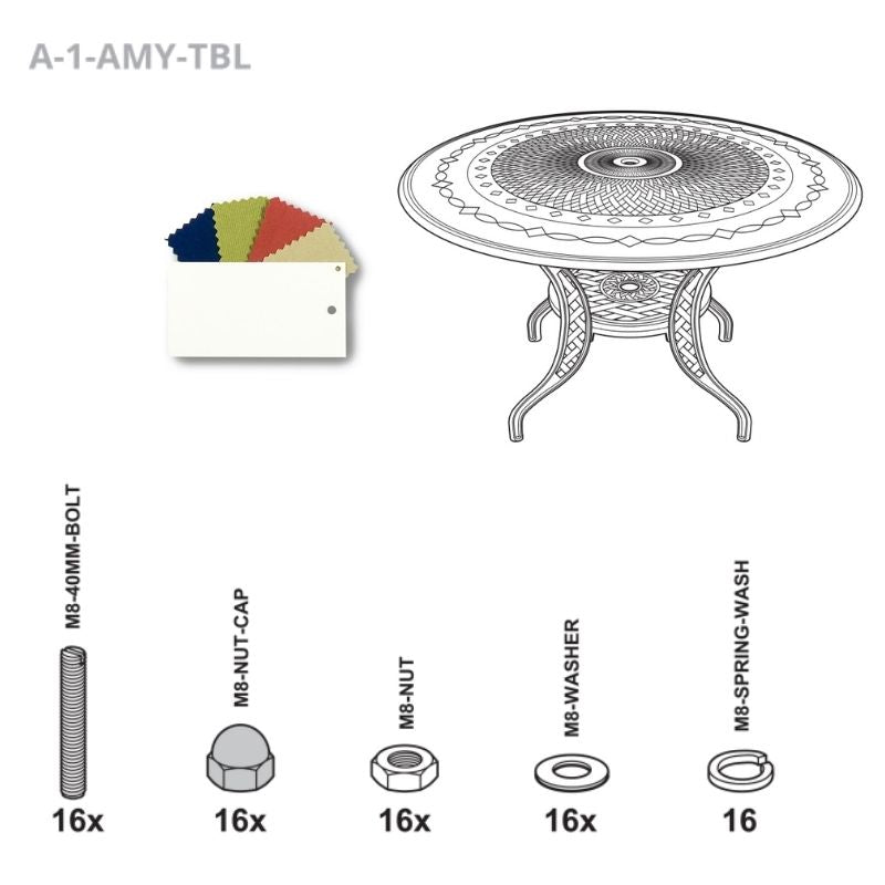 Set Of Fixings For Amy Table Abest - White