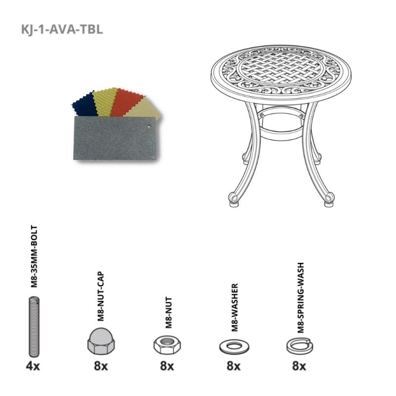 Set Of Fixings For Ava Table Kingjoy - Slate