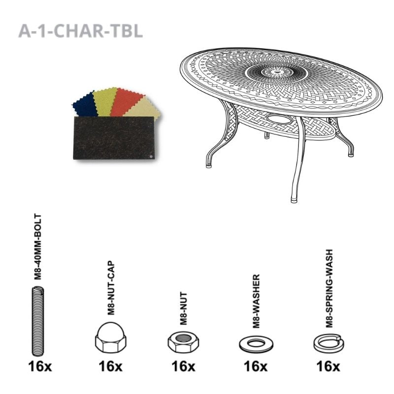 Set Of Fixings For Charlotte Table Abest - Antique Bronze