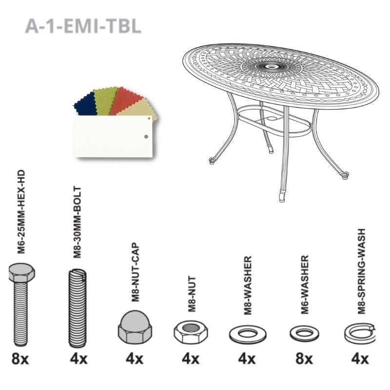 Set Of Fixings For Emily Table Abest - White