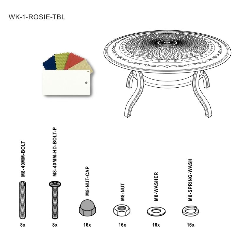 Set Of Fixings For Rosie Table Abest - White