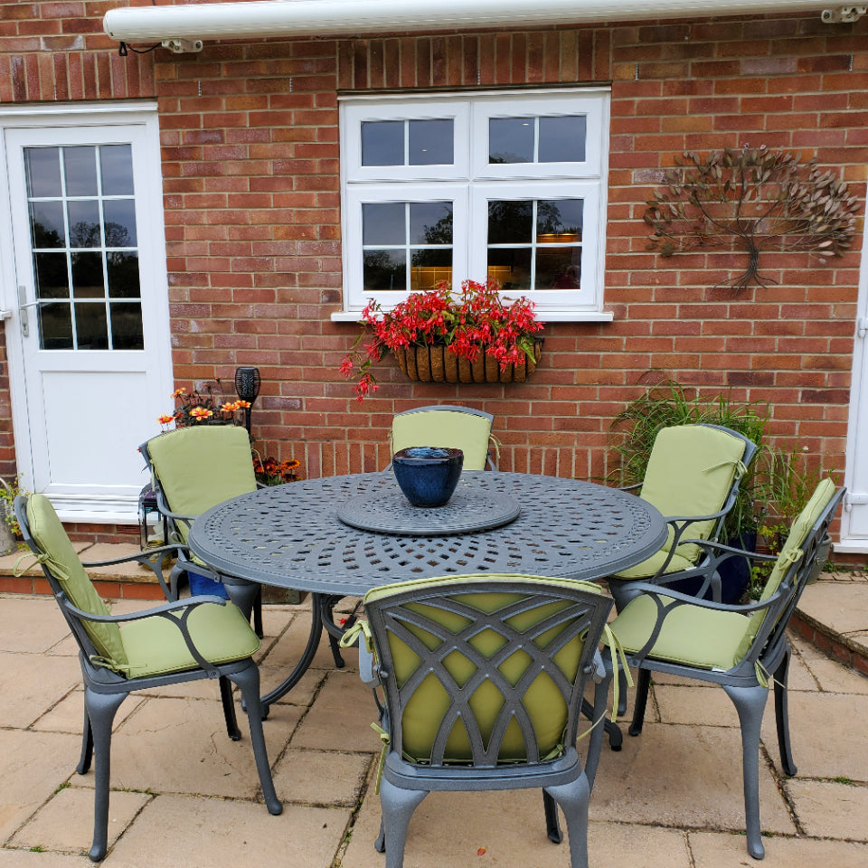 Frances Table 6 Seater Set - Slate