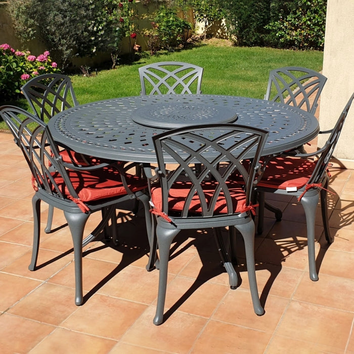 Frances Table 6 Seater Set - Slate