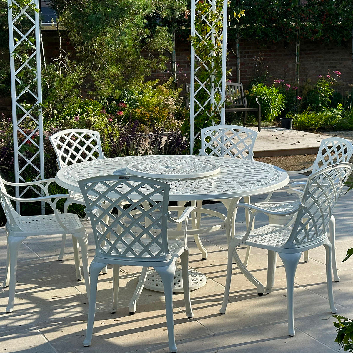 Frances Table 6 Seater Set - White