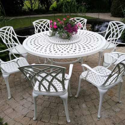 Frances Table 8 Seater Set - White