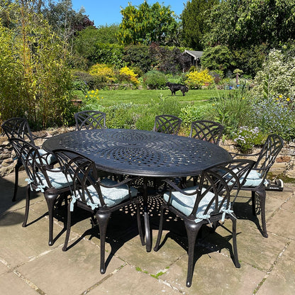 Gloria Table 8 Seater Set - Antique Bronze