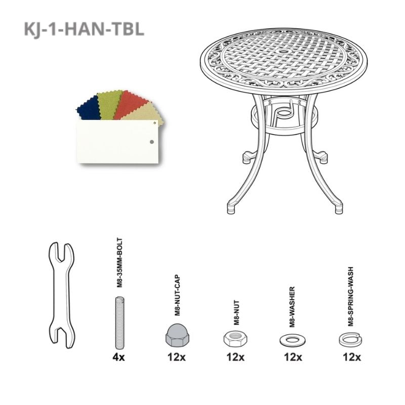 Set Of Fixings For Hannah Table Kingjoy - White