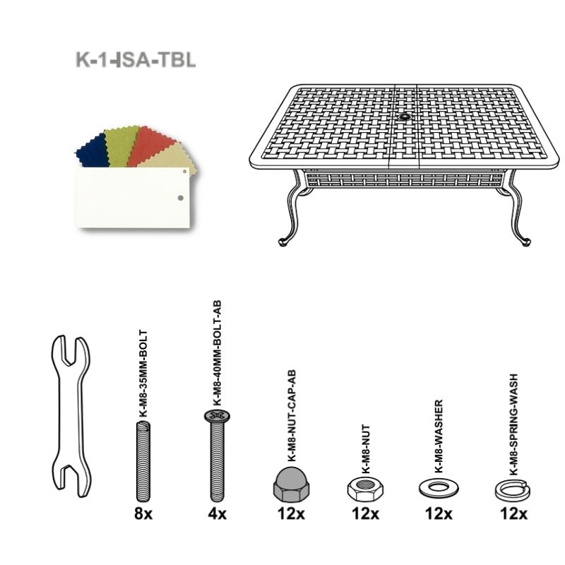 Set Of Fixings For Isabelle Table KaiLian - White