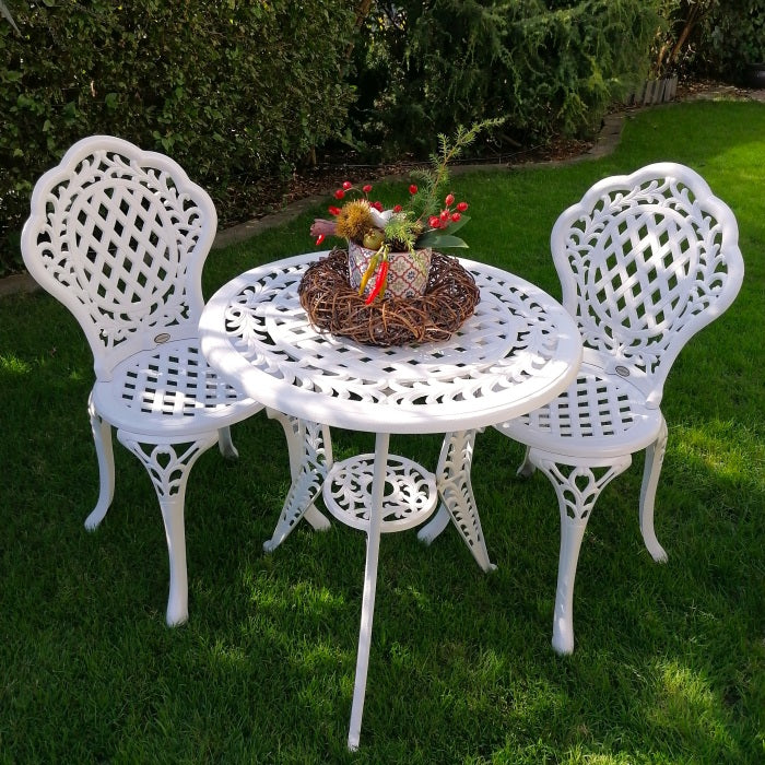 Ivy Bistro Set 2 Seater Set - White