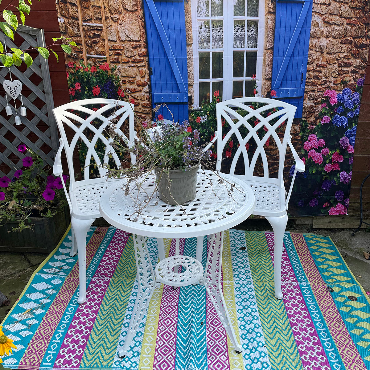 Ivy Bistro Table 2 Seater Set - White