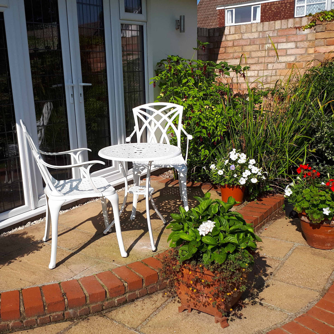 Tulip Bistro Table 2 Seater Set - White