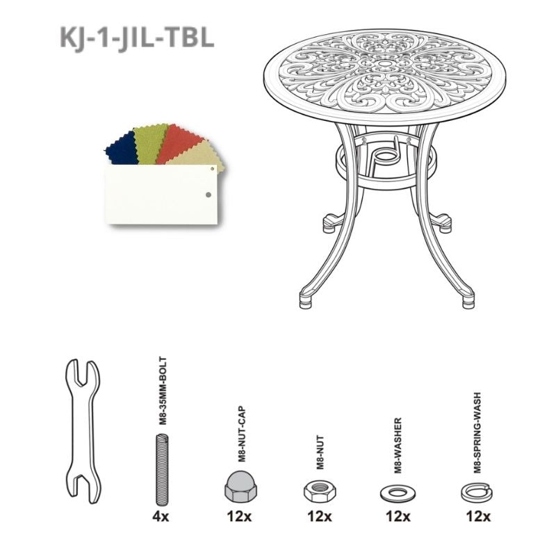 Set Of Fixings For Jill Table Kingjoy - White