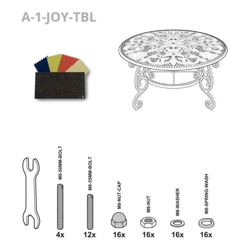 Set Of Fixings For Joyce Table Abest - Antique Bronze