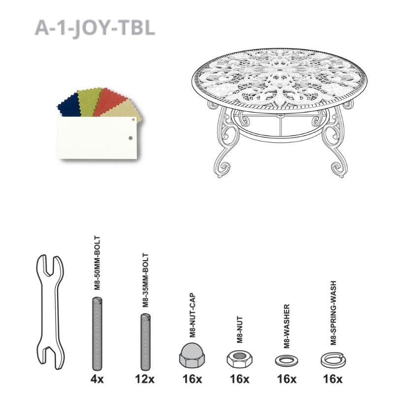 Set Of Fixings For Joyce Table Abest - White