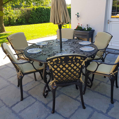 Joyce Table 6 Seater Set - Antique Bronze