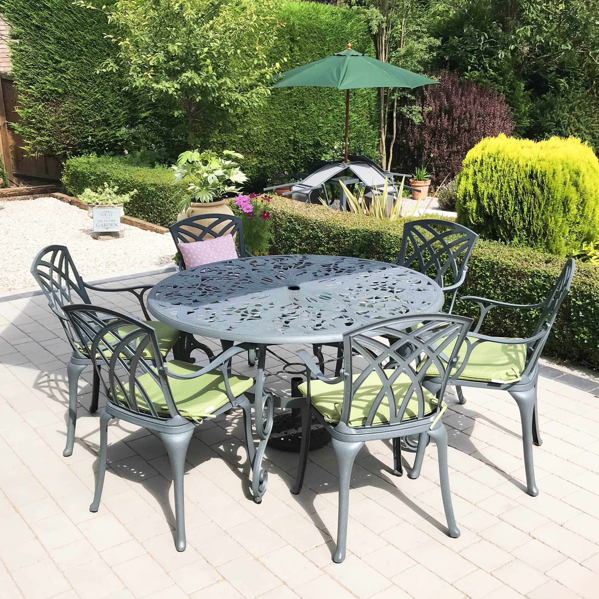 Joyce Table 6 Seater Set - Slate Grey