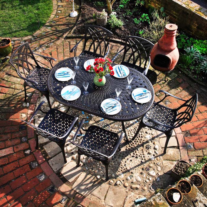 June Table 6 Seater Set - Antique Bronze