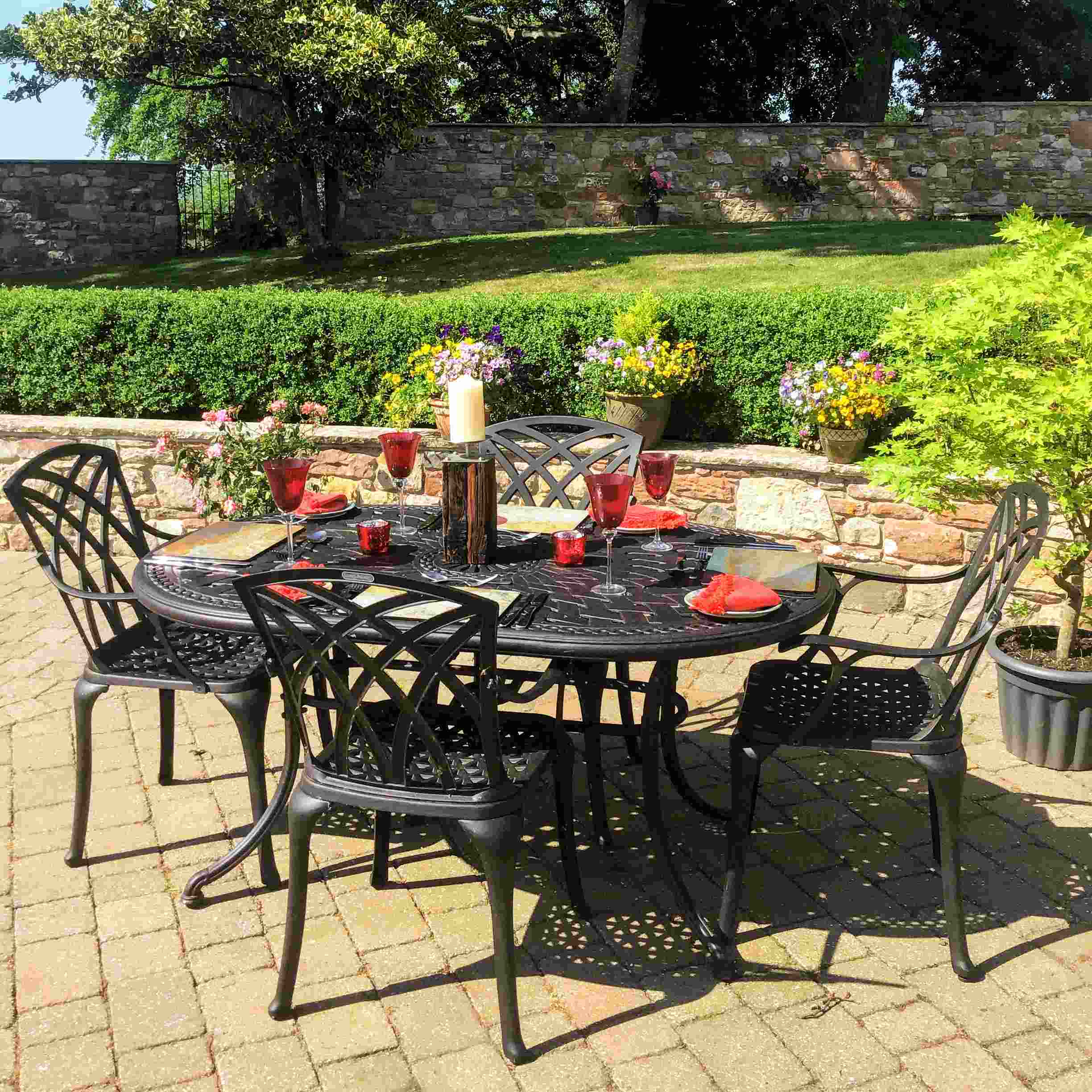 June Table 4 Seater Set - Antique Bronze