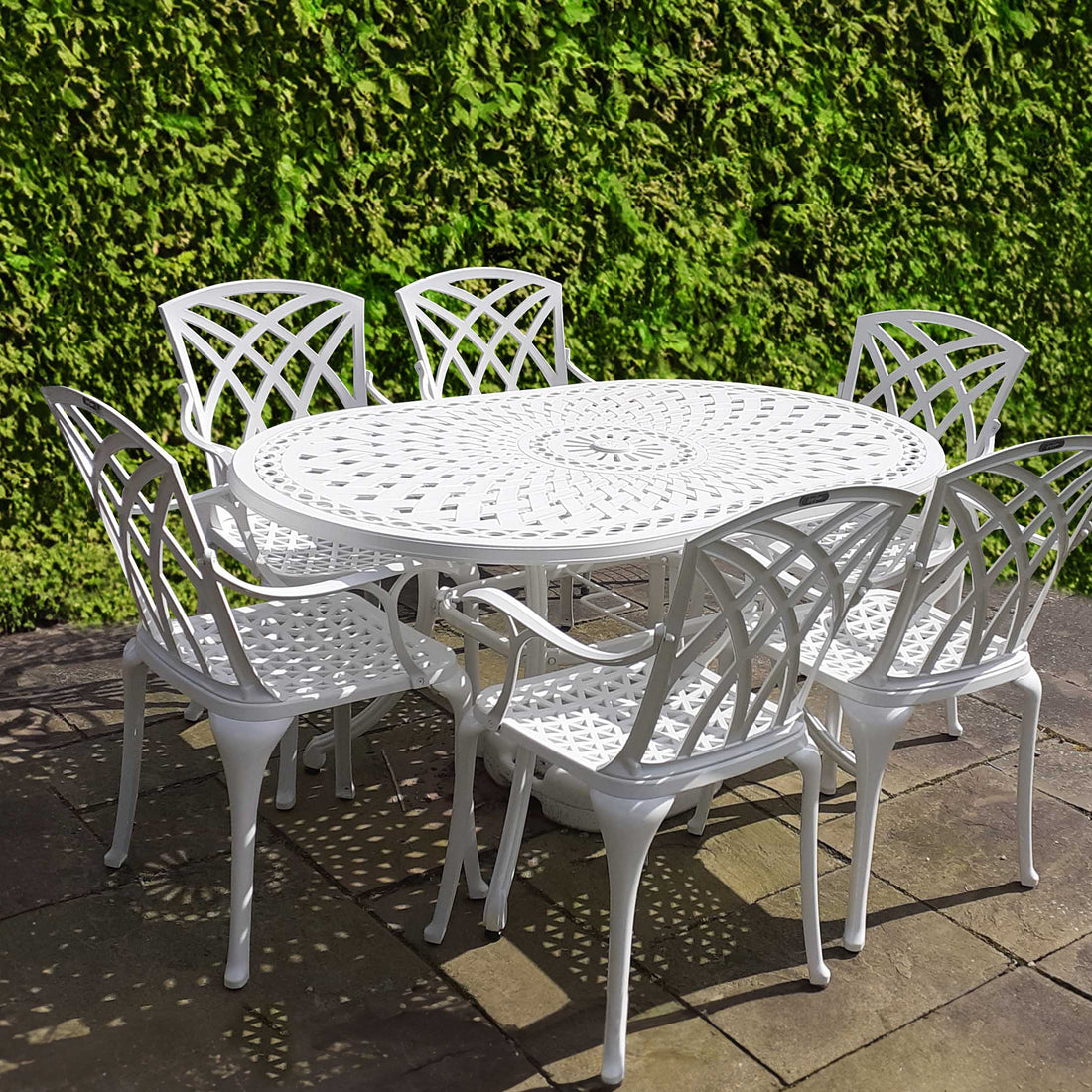 June Table 6 Seater Set - White