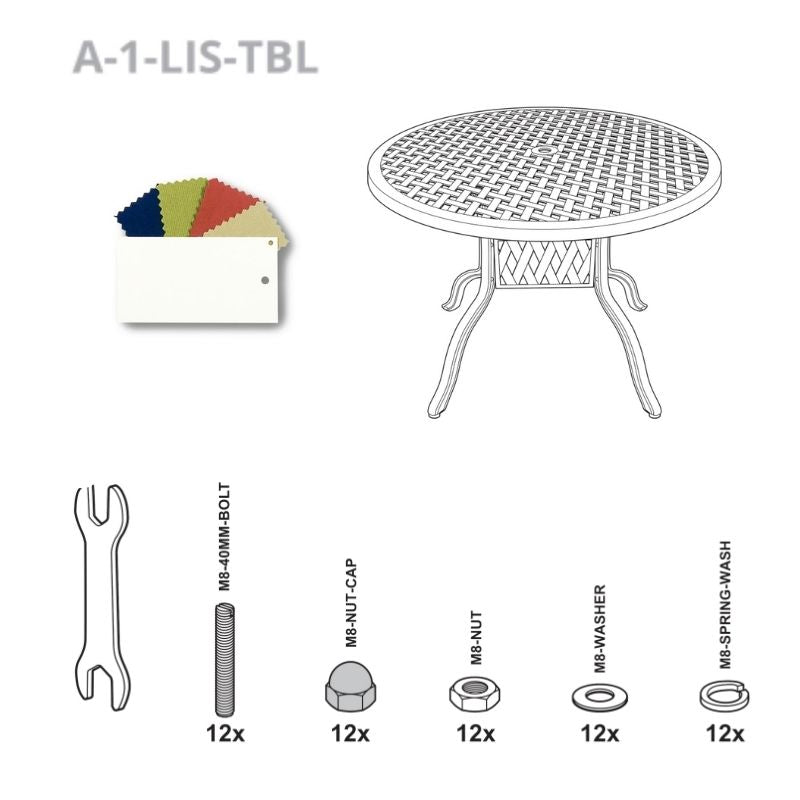 Set Of Fixings For Lisa Table Abest - White