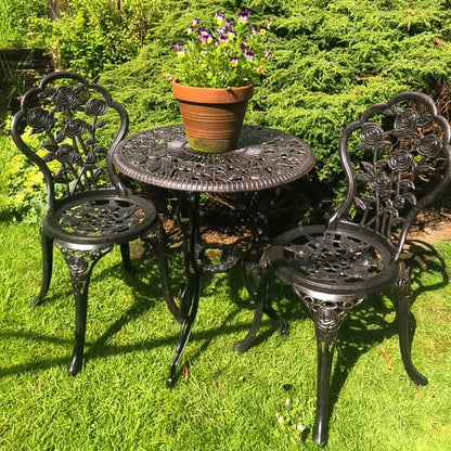 London Rose Bistro Set 2 Seater Set - Antique Bronze