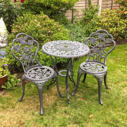 London Rose Bistro Set 2 Seater Set - Slate