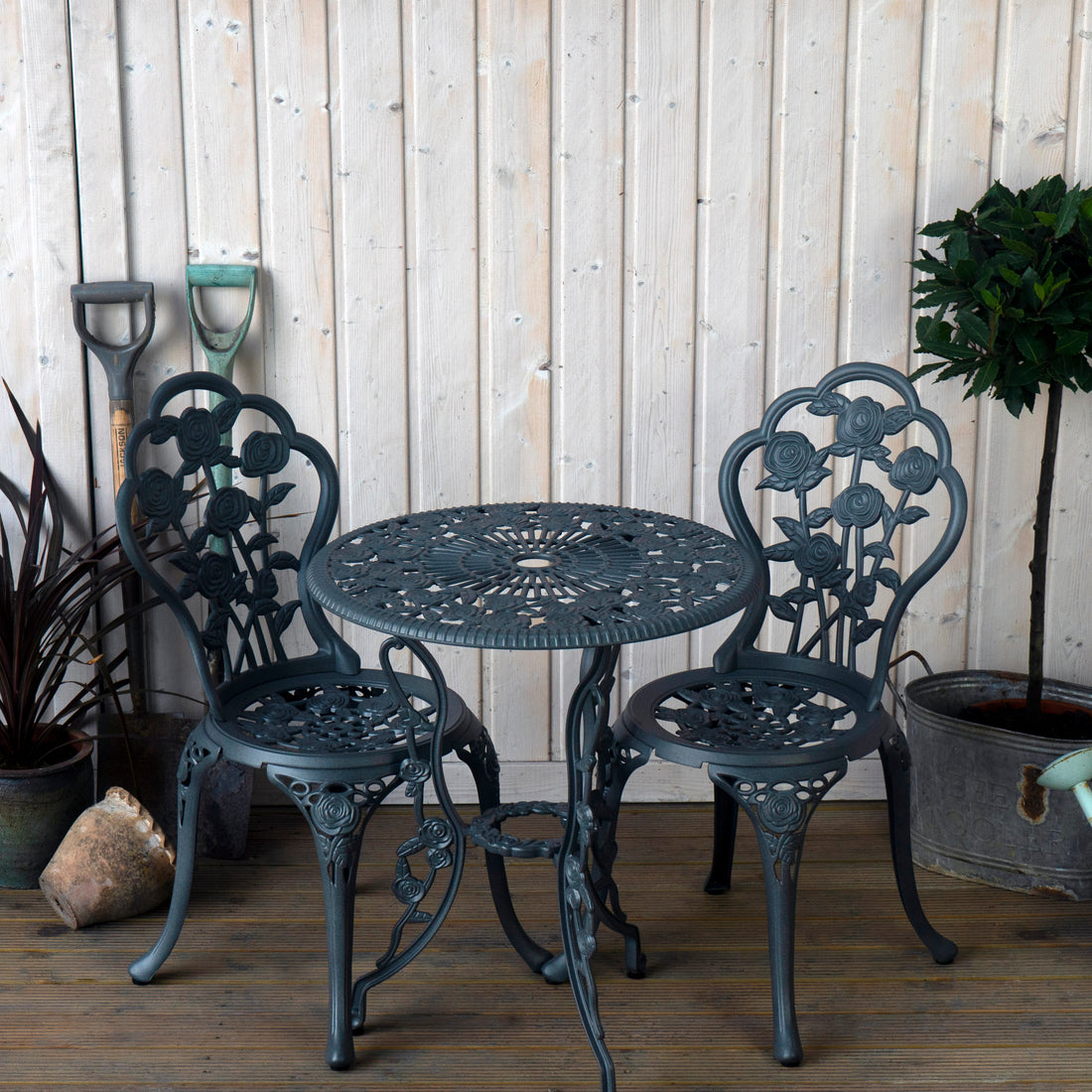 London Rose Bistro Set - Slate