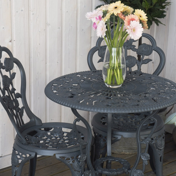 London Rose Bistro Set - Slate