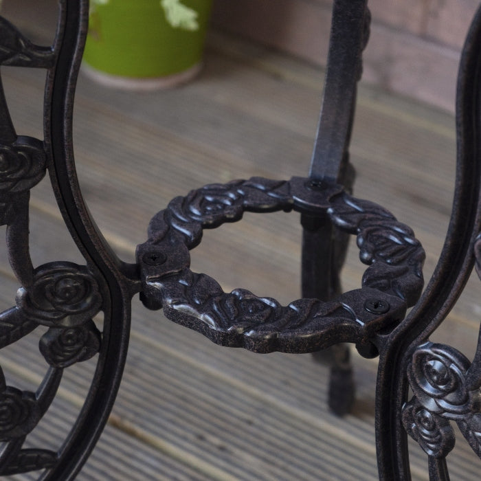 London Rose Bistro Set 2 Seater Set - Antique Bronze