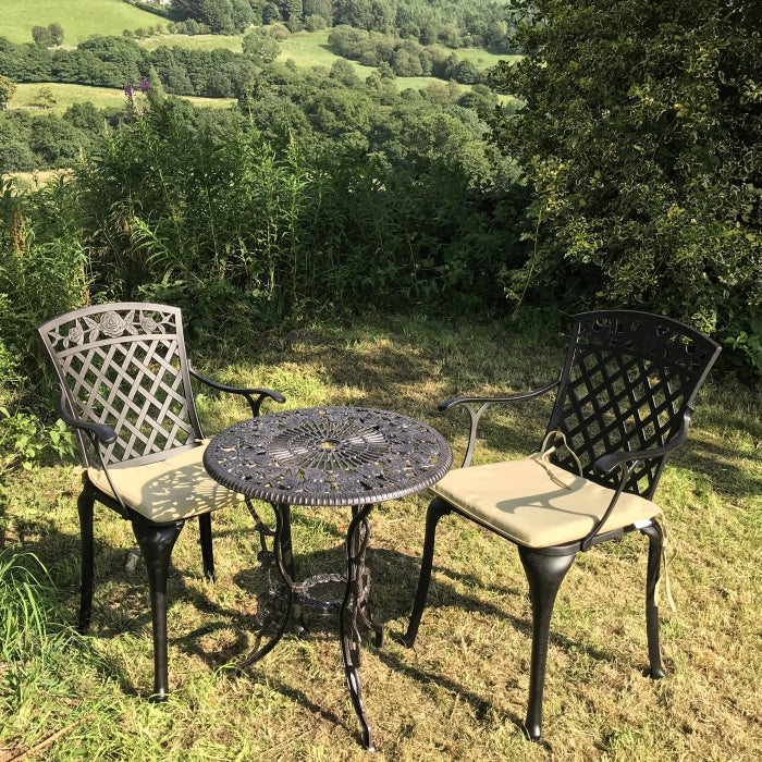 London Rose Table 2 Seater Set - Antique Bronze