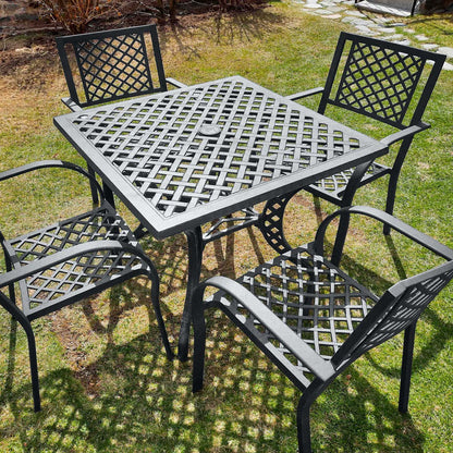 Lucy Table 4 Seater Set - Slate Grey