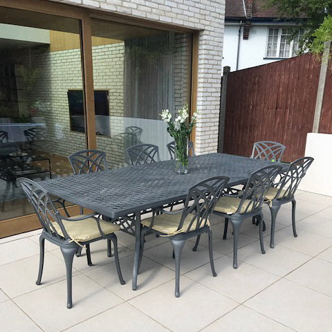 Madison Table 2.6m 8 Seater Set - Slate Grey