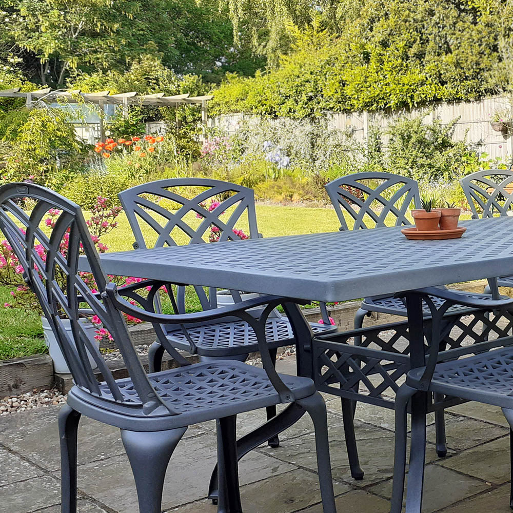 Madison Table 2.6m 8 Seater Set - Slate Grey