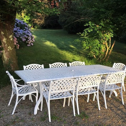 Madison Table 2.6m 8 Seater Set - White