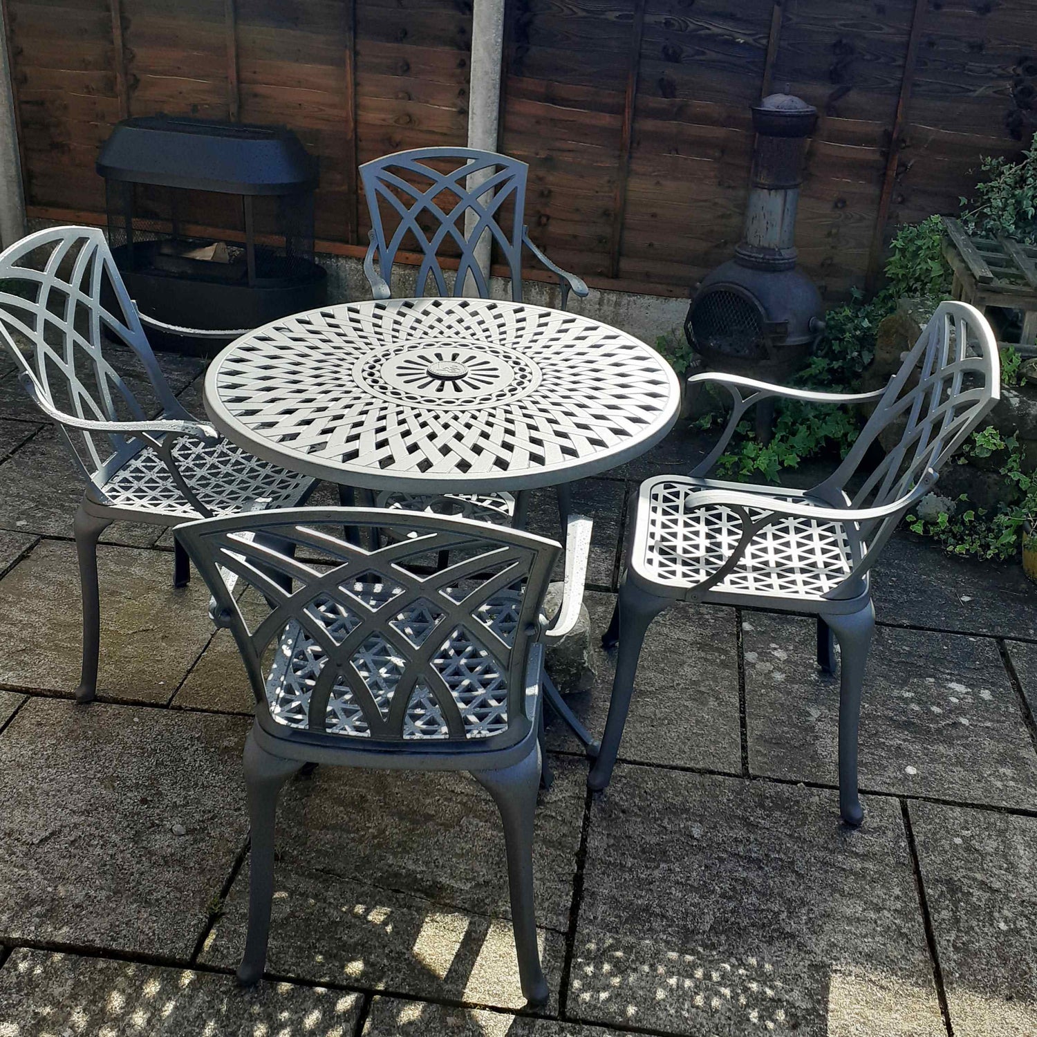 Mia Table 4 Seater Set - Slate