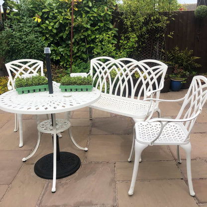 Mia Table 4 Seater Set - White