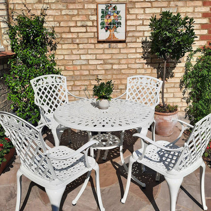 Mia Table 4 Seater Set - White