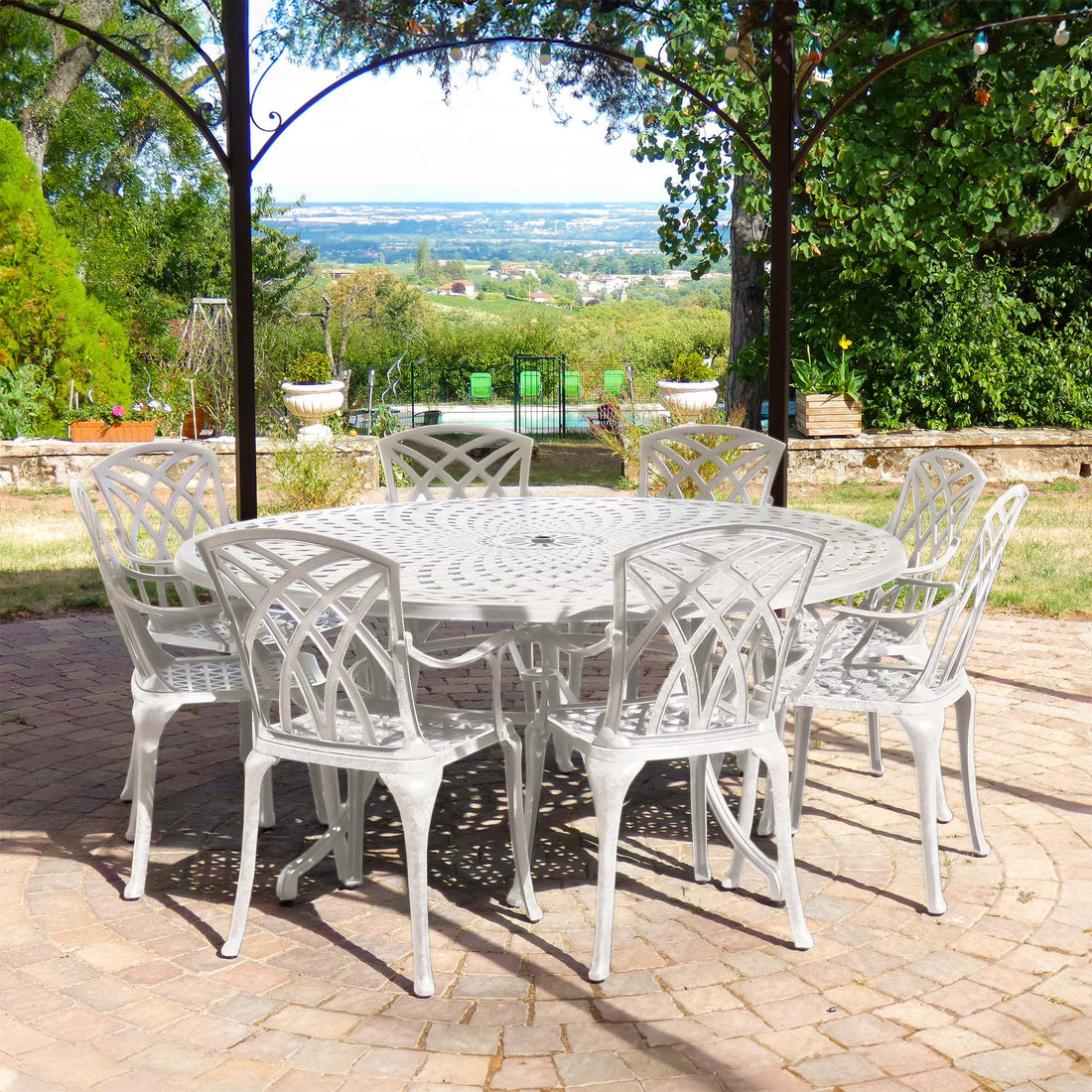 Olivia Table 10 Seater Set - White